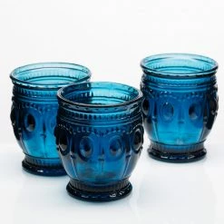 Shop By Event Richland Vintage Charm Candle Holder Navy Blue Set Of 6