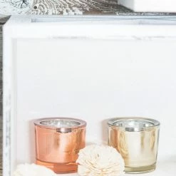 Richland Chunky Votive Holder Rose Gold Mirrored Set Of 12