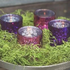 Richland Votive Holder Pinched Pink Mercury Set Of 6