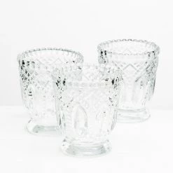 Richland Votive Holder Clear Textured Glass With Base Set Of 12 Shop By Event