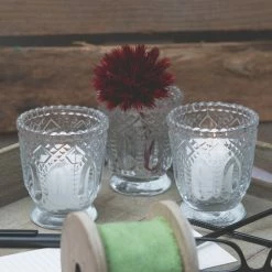 Shop By Event Richland Votive Holder Clear Textured Glass With Base Set Of 48