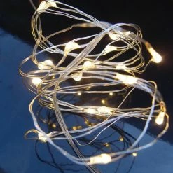 Richland Shop By Event LED Fairy Lights, 20 LEDs Battery Operated 6 Foot, Warm White Silver Wire, Strand Submersible
