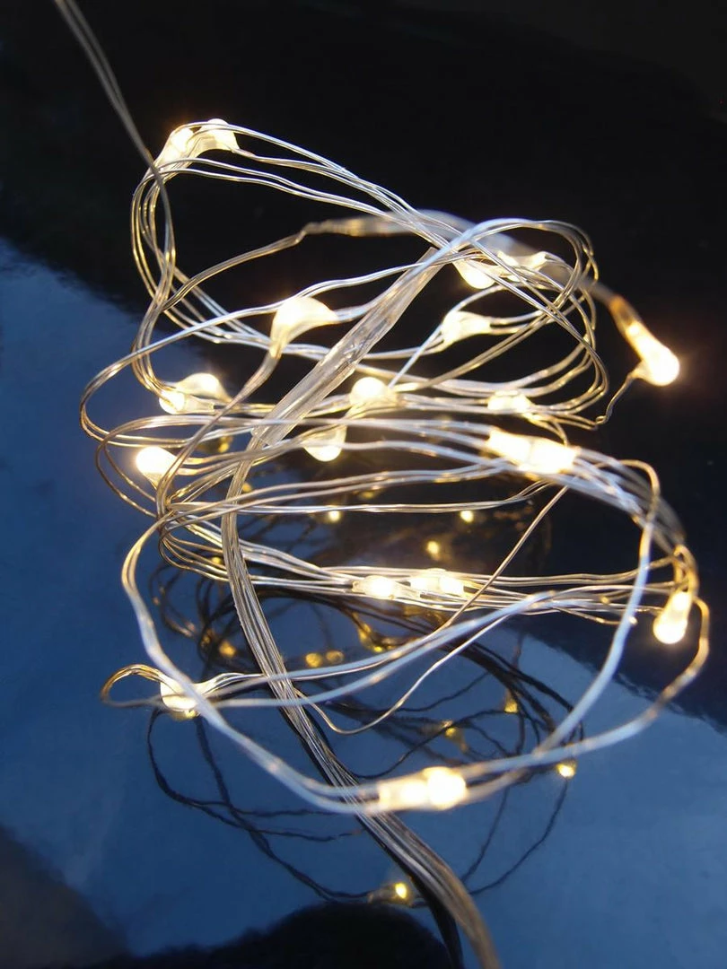 Richland Shop By Event LED Fairy Lights, 20 LEDs Battery Operated 6 Foot, Warm White Silver Wire, Strand Submersible 1 Richland Shop By Event LED Fairy Lights, 20 LEDs Battery Operated 6 Foot, Warm White Silver Wire, Strand Submersible