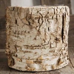 Richland Weddings Birch Bark Planter 4.75" Pot W/ Plastic Liner