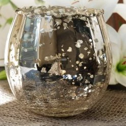 Richland Mercury Glass Candle Holder & Bowl 4x5