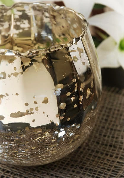 Richland Mercury Glass Candle Holder & Bowl 4x5 1 Richland Mercury Glass Candle Holder & Bowl 4x5