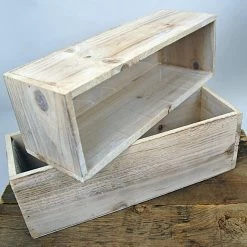 Richland Shop By Event Whitewashed Barnwood Planter 12x4 Hard Plastic Liner