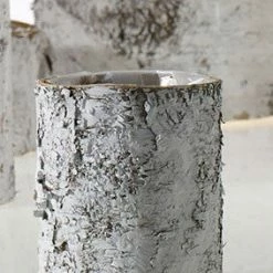 Richland Weddings White Washed Birch Bark Cylinder 6in