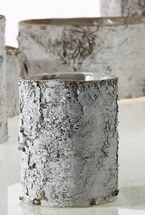 Richland Weddings White Washed Birch Bark Cylinder 6in 1 Richland Weddings White Washed Birch Bark Cylinder 6in