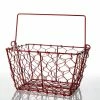 Save-On-Crafts Red Wire Basket With Handle