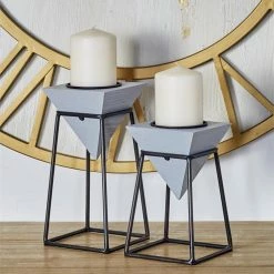 Shop By Event Richland Geometric Pillar Candle Stands Set Of 2