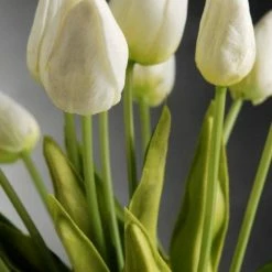 Richland Natural Touch Mini White Tulip Bouquet 14in