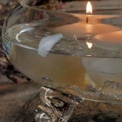 Richland Clear Glass Footed 9.5in. Floating Candle Bowl