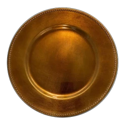 Richland Beaded Charger Plate 13" Copper Set Of 24