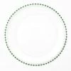 Weddings Richland 13" Green Beaded Glass Charger Plate Set Of 12