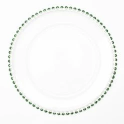 Weddings Richland 13" Green Beaded Glass Charger Plate Set Of 12