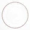 Richland 13" Red Beaded Glass Charger Plate Set Of 12