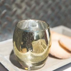 Richland Grande Hurricane Votive Holder Gold Mercury Set Of 12 Shop By Event