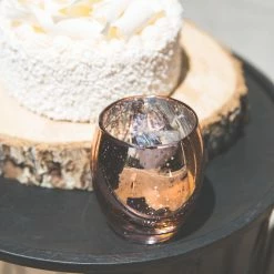 Richland Grande Hurricane Votive Holder Rose Gold Mercury Set Of 72