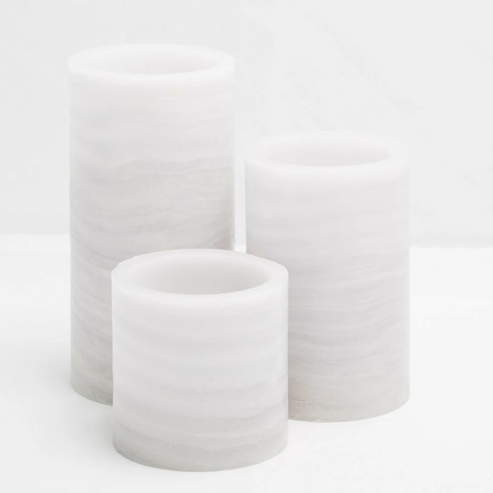Richland Flameless LED Pillar Candle Marble 4" X 8" Set Of 12 5 Richland Flameless LED Pillar Candle Marble 4" X 8" Set Of 12
