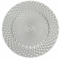 Richland 13" Silver Art Deco Charger Plate Set Of 24