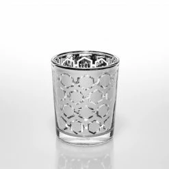 Richland Silver Hexagonal Glass Holder – Small Set Of 12