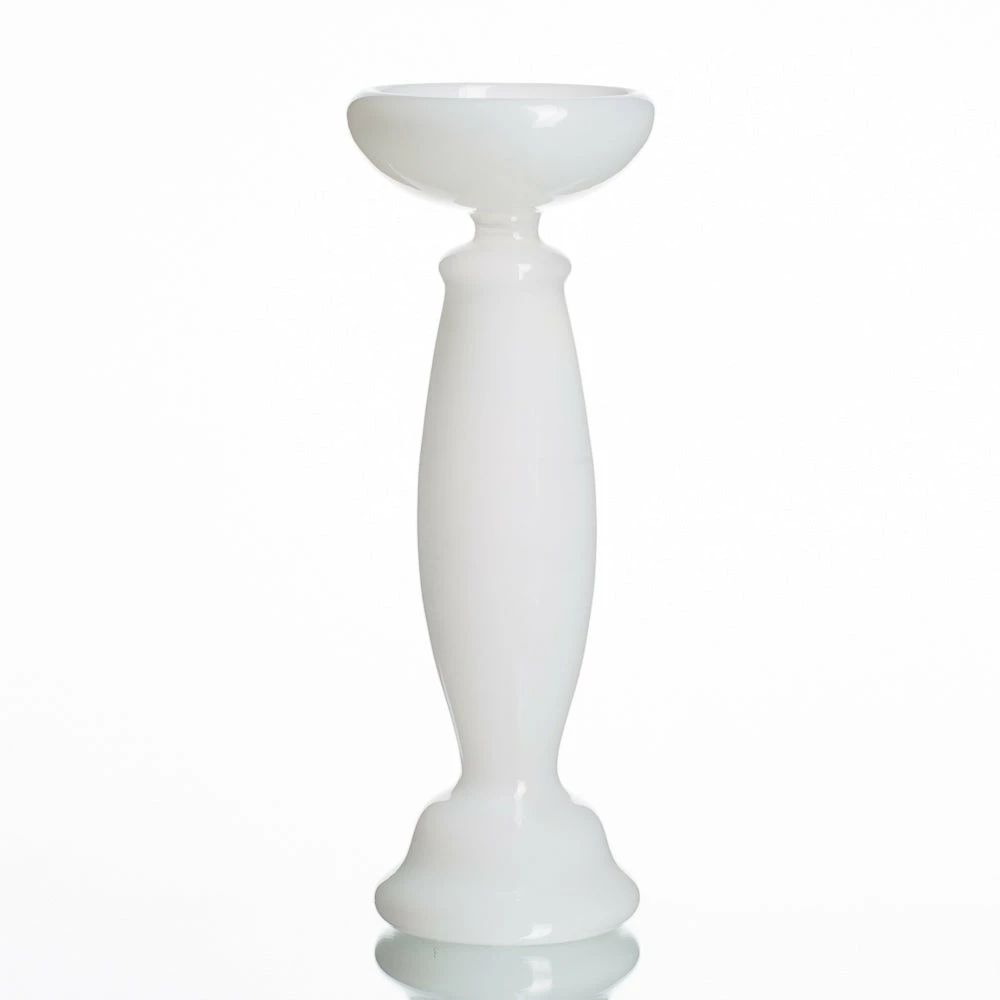 Richland White Glass Pillar Candle Holder 11.5" 1 Richland White Glass Pillar Candle Holder 11.5"