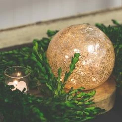 Richland Mercury Glass Sphere With LED Lights 6” Shop By Event