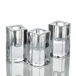 Richland Square Glass Taper Candle Holder 3" Set Of 48