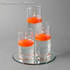 Eastland Round Mirror And Cylinder Vase Centerpiece With Richland 3" Floating Candles Set Of 84 19 Eastland Round Mirror And Cylinder Vase Centerpiece With Richland 3