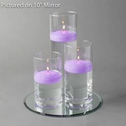 Eastland Round Mirror And Cylinder Vase Centerpiece With Richland 3" Floating Candles Set Of 84 20 Eastland Round Mirror And Cylinder Vase Centerpiece With Richland 3