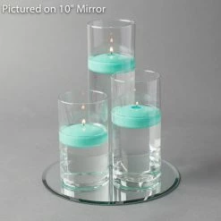 Eastland Round Mirror And Cylinder Vase Centerpiece With Richland 3" Floating Candles Set Of 84 23 Eastland Round Mirror And Cylinder Vase Centerpiece With Richland 3