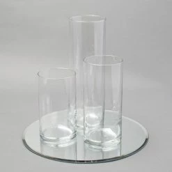 Richland Eastland Round Mirror And Cylinder Vase Centerpiece Set Of 48