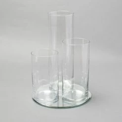 Richland Eastland Round Mirror And Cylinder Vase Centerpiece Set Of 4