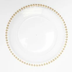 Richland 13" Gold Beaded Plastic Charger Plate Set Of 24