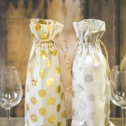 Shop By Event Richland Linen Bag 6" X 14" With Gold Dots Set Of 48