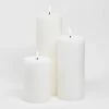 Shop By Event Richland Pillar Candles 4"x6", 4"x9" & 4"x12" White Set Of 3