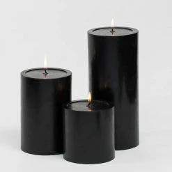 Shop By Event Richland Pillar Candles 4 X4", 4"x6" & 4"x9 Black Set Of 3