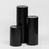 Richland Pillar Candles 4"x6", 4"x9" & 4"x12" Black Set Of 3