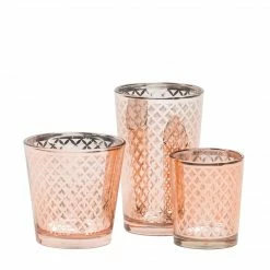 Shop By Event Richland Rose Gold Lattice Glass Holder - Large Set Of 48