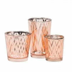 Richland Rose Gold Chevron Glass Holder - Small Set Of 12 Shop By Event