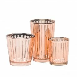 Richland Rose Gold Stripe Glass Holder - Small Set Of 12 Shop By Event