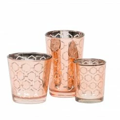 Richland Rose Gold Hexagonal Glass Holder - Large Set Of 6 Shop By Event