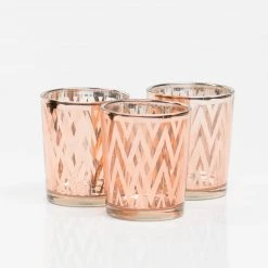 Shop By Event Richland Rose Gold Chevron Glass Holder - Small Set Of 72