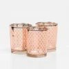 Richland Rose Gold Lattice Glass Holder - Small Set Of 72