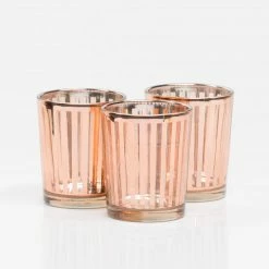 Richland Rose Gold Stripe Glass Holder - Small Set Of 12 Shop By Event