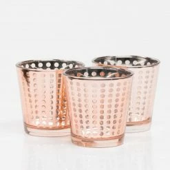 Shop By Event Richland Rose Gold Dotted Glass Holder - Medium Set Of 6