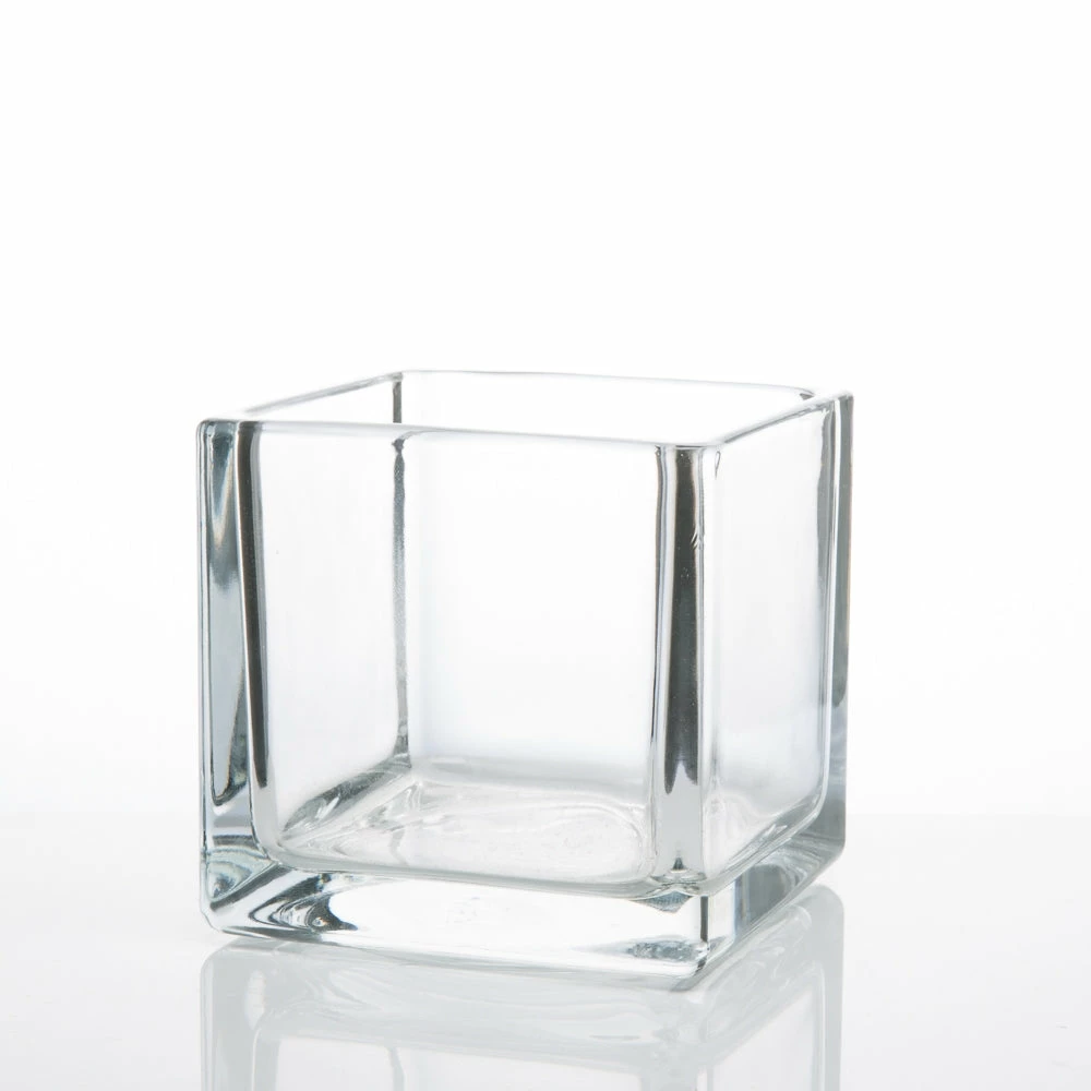 Richland Square Glass Cube Vase Set Of 36 (4"/5"/6") 6 Richland Square Glass Cube Vase Set Of 36 (4"/5"/6")