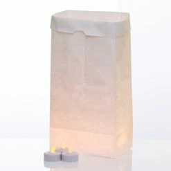 Seasonal Parties Eastland White Luminary Bags & Richland LED Tealight Candles Set Of 144