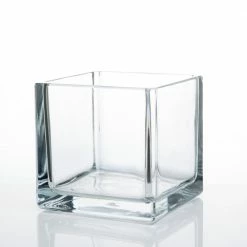 Richland Square Glass Cube Vase 5" Weddings